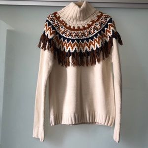 Forever 21 Nordic Knit Fringe Detail Sweater